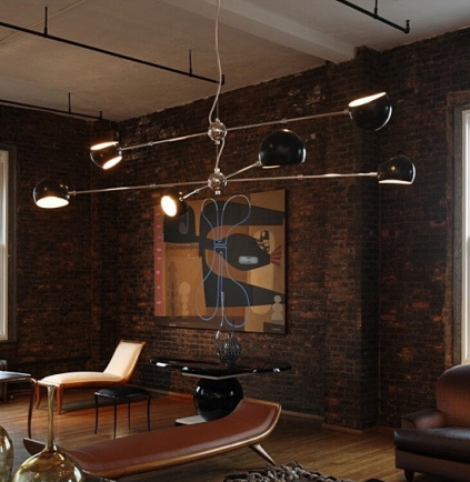 Czarna lampa designerska Astrifero VI do salonu